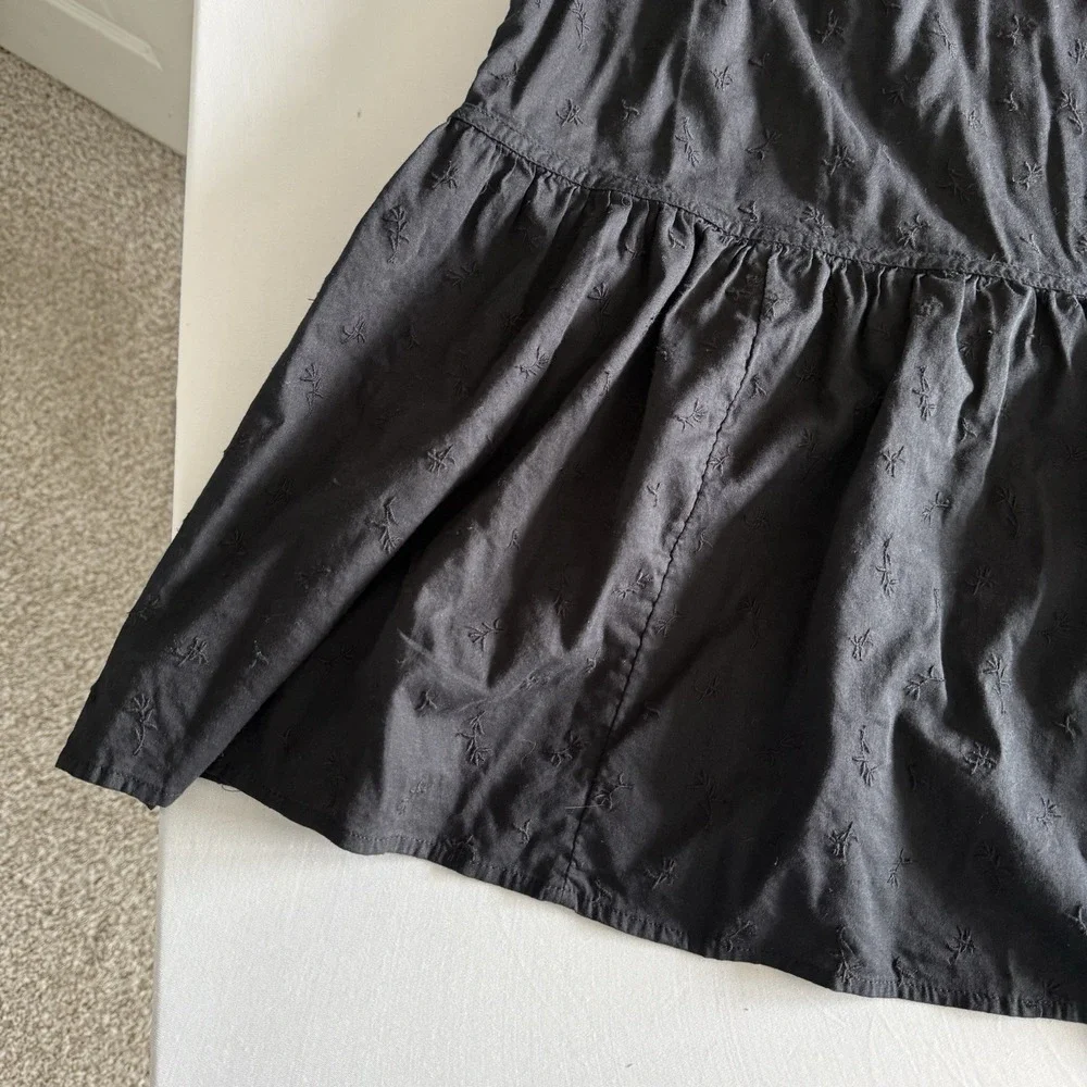 Old Navy Maxi Dress XL Tiered Dark Romantic Cottage Modest Witchy Peasant Black - Picture 6 of 16